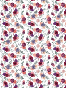 Image Transfers | HD6 - Burgundy & Lavender Watercolor Florals