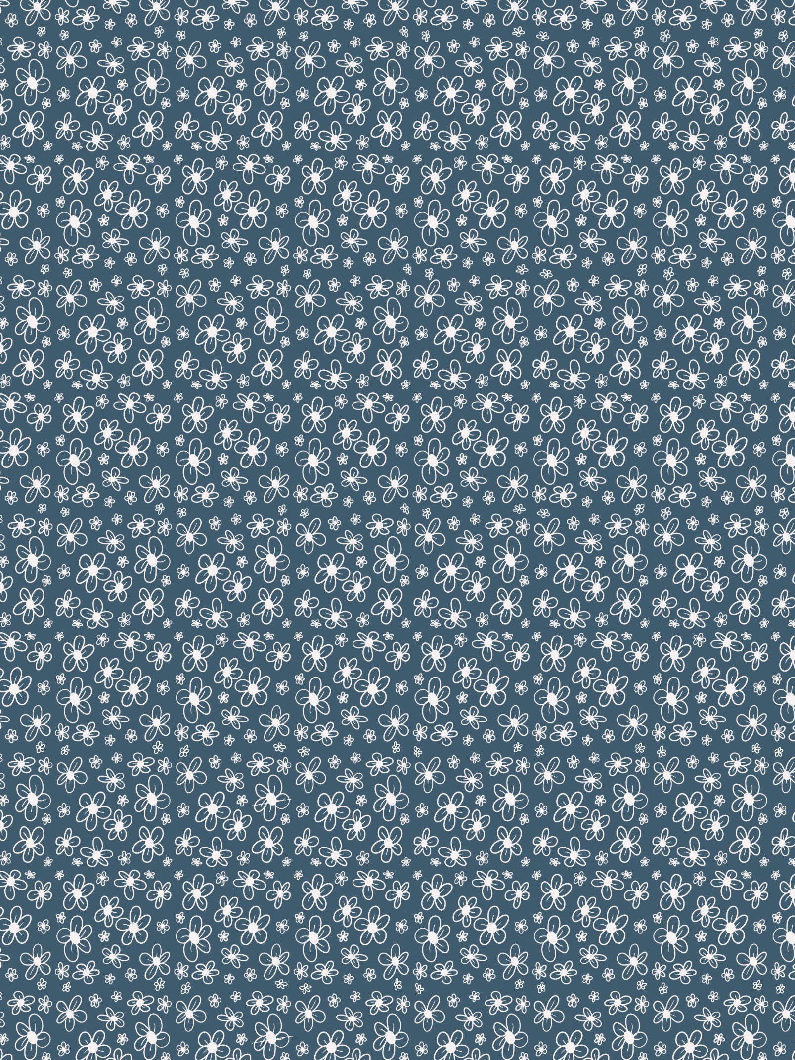 Image Transfers - W/C15 Dark Blue Groovy Flowers