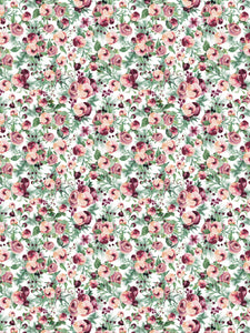 Image Transfers - W/C1 Peach & Burgundy Watercolor Florals