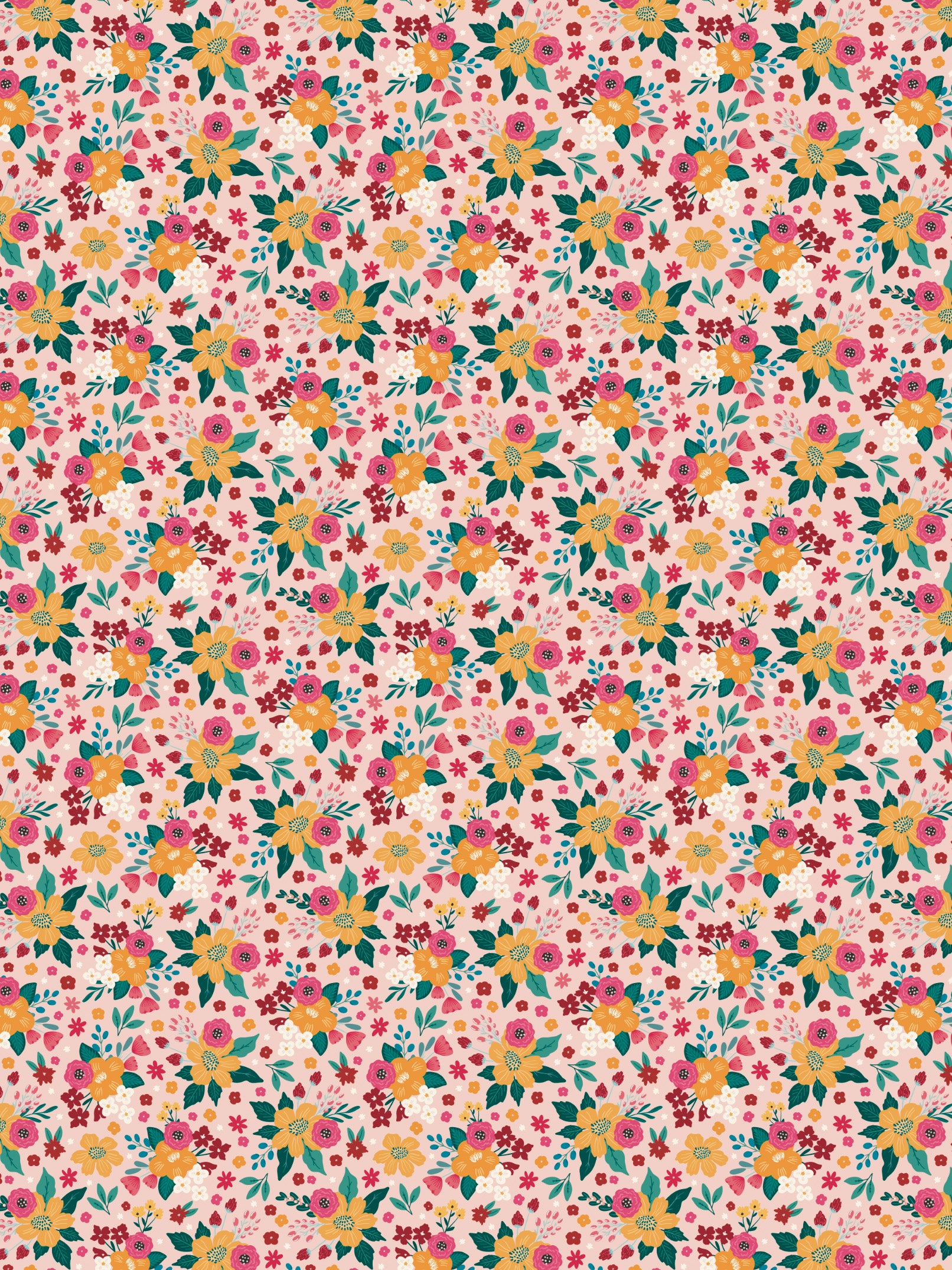 Image Transfers | Pink and Yellow Floral Doodle