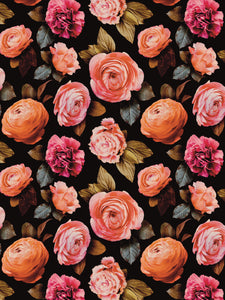 Image Transfers - RF9 Realistic Floral Orange and Salmon Textured Florals