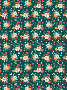 Image Transfers | Green, White, Yellow & Pink Floral Doodle