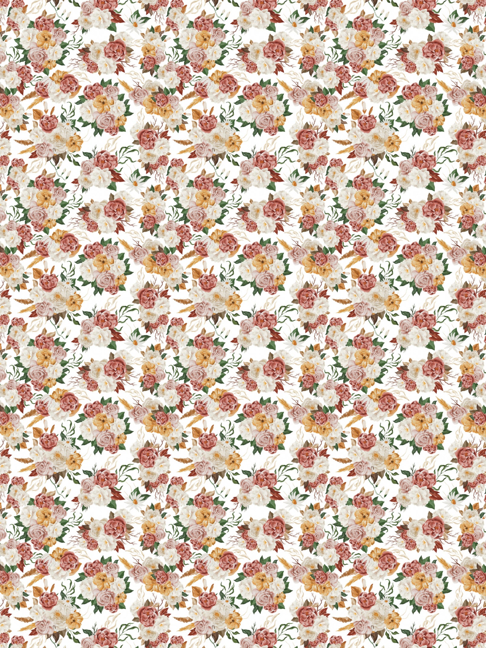 Image Transfers - W/C19 Mustard and Pink Flowers