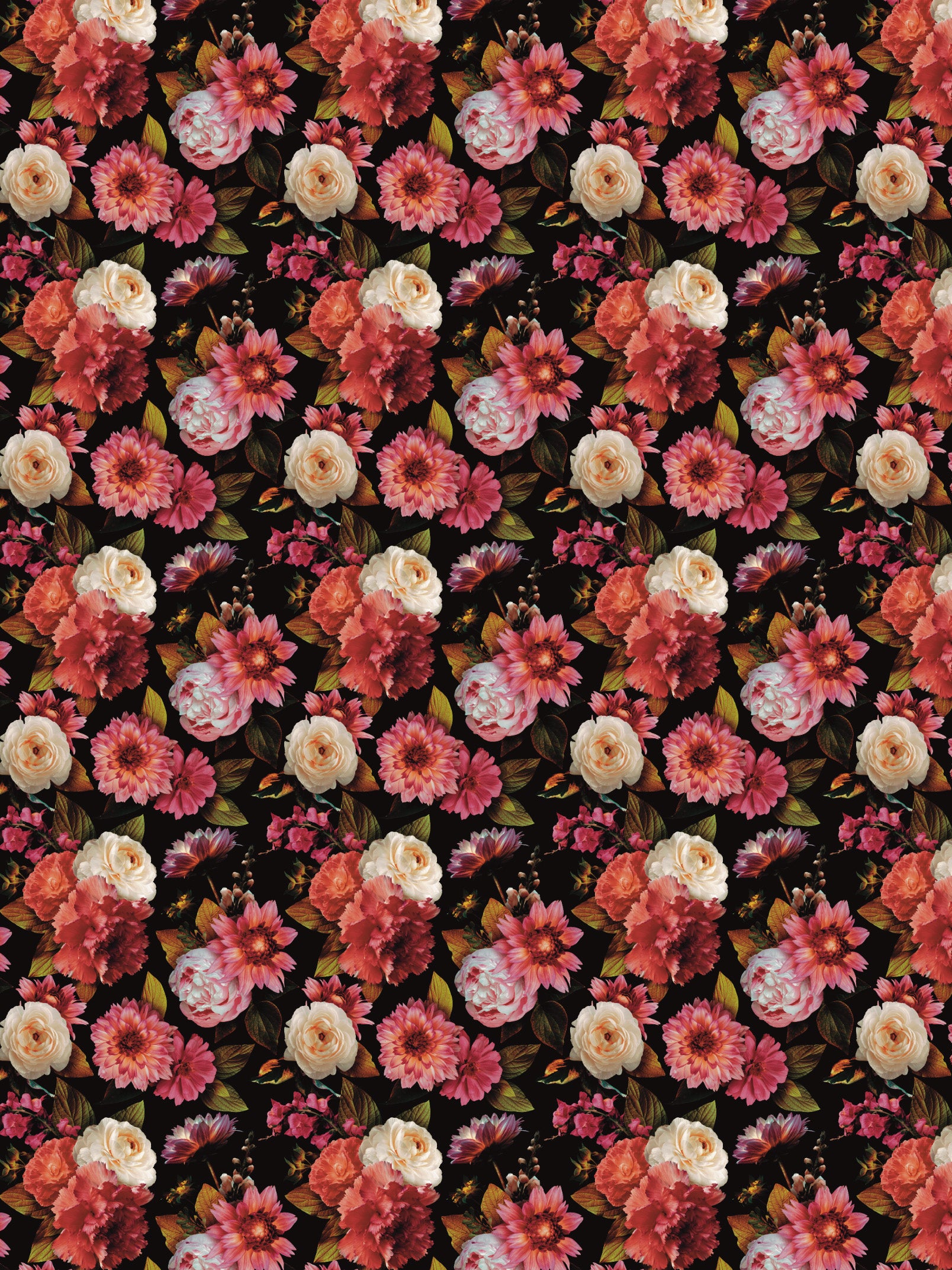 Image Transfers - RF6  Realistic Floral Pink & Salmon Textured Florals