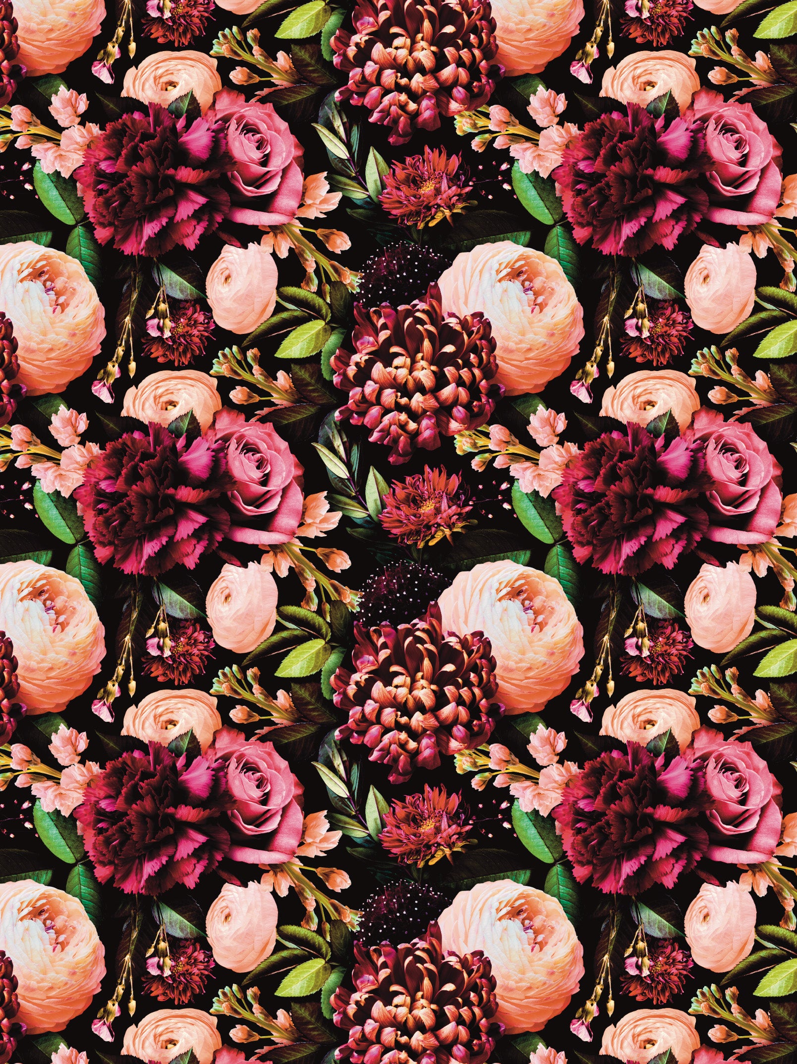 Image Transfers - RF3 Realistic Floral Burgundy Textured Florals