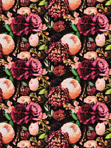 Image Transfers - RF3 Realistic Floral Burgundy Textured Florals