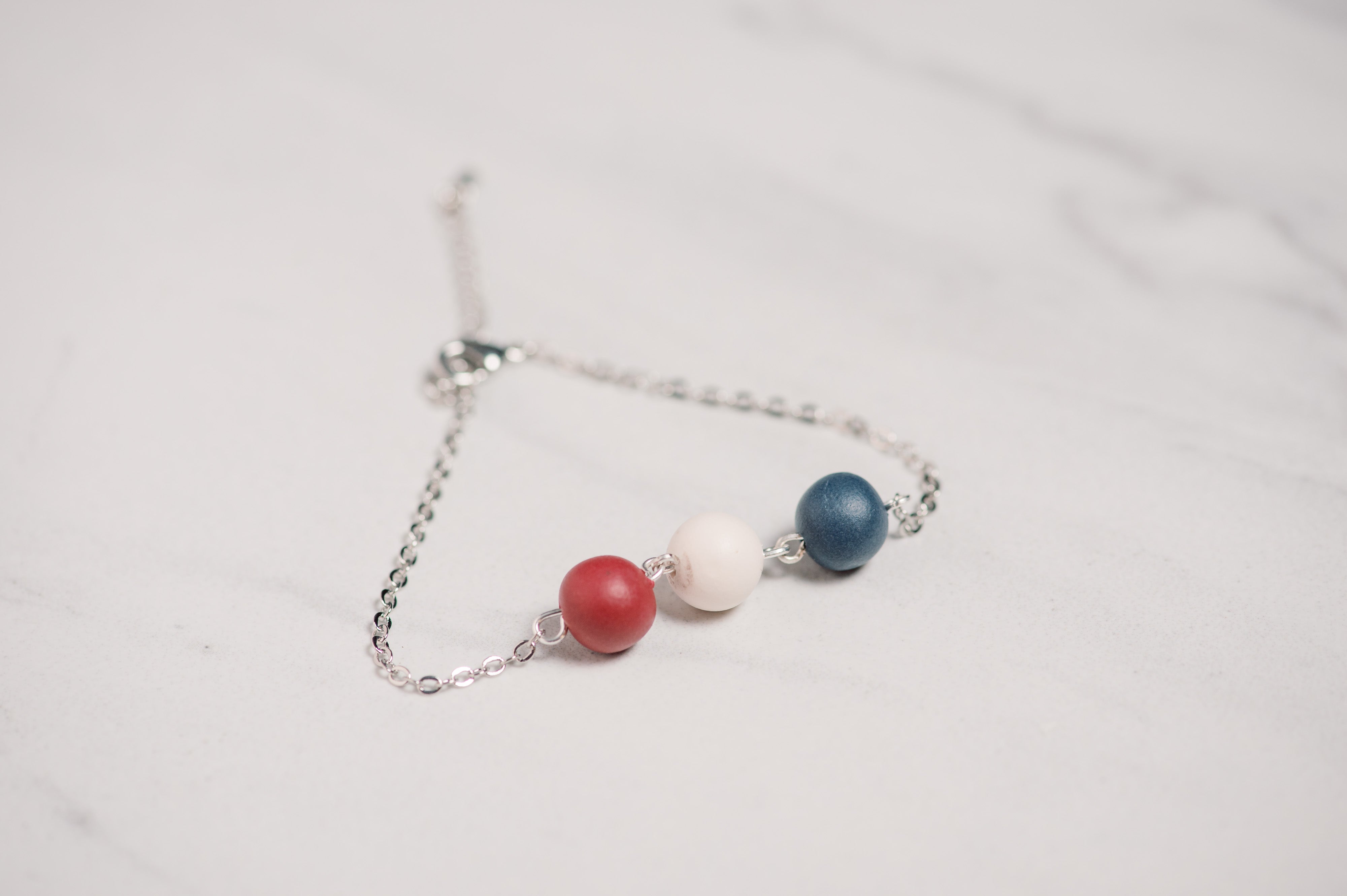 Red White & Blue Beaded Bracelet