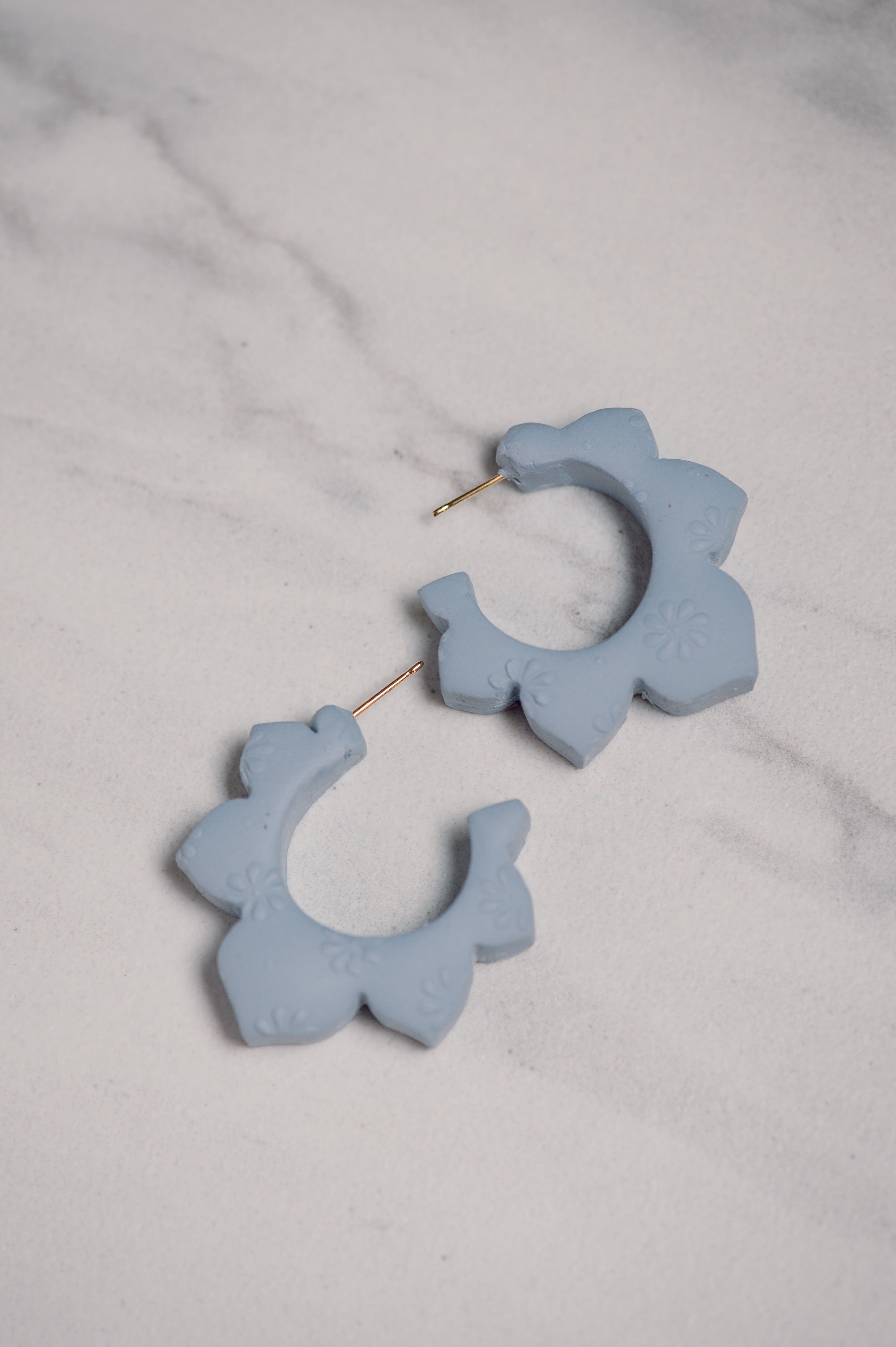 Dusty Blue Chunky Hoops