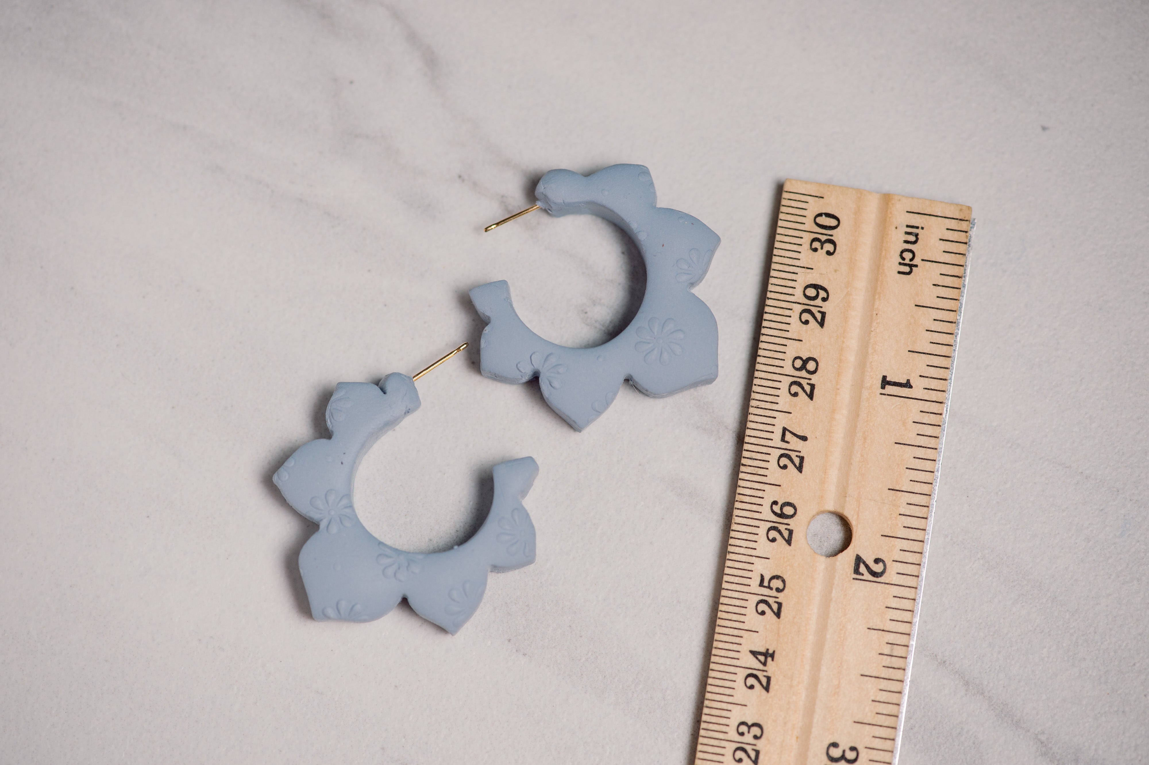 Dusty Blue Chunky Hoops