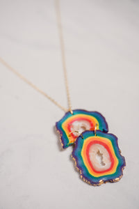 Pride Rainbow Broken Geode Necklace