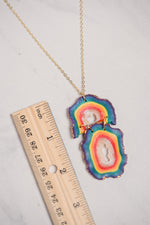 Load image into Gallery viewer, Pride Rainbow Broken Geode Necklace
